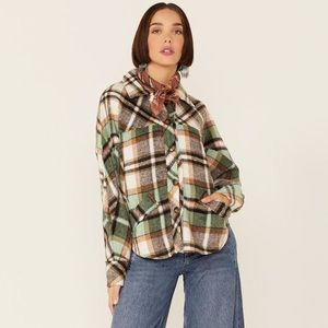 New Saints & Hearts Green Plaid Shacket